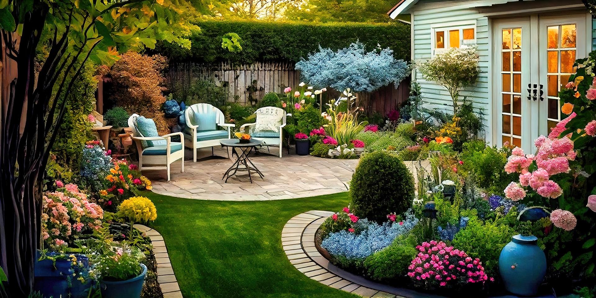 Bunter Garten mit Sitzbereich | Poolüberdachung
